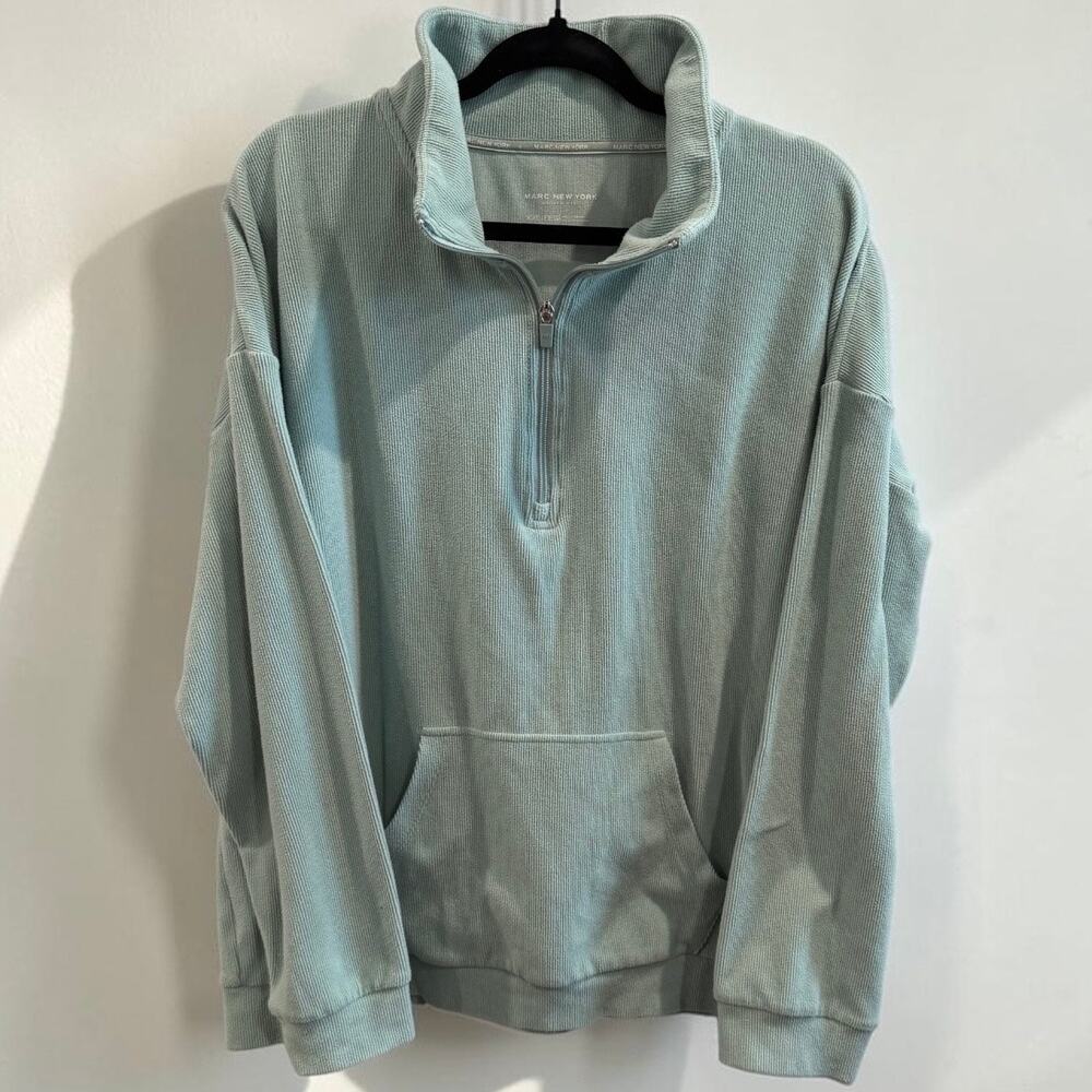Marc New York Andrew Marc Quarter Zip Pullover XXL Sage Green Oversized